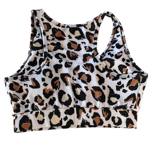 Adrienne Cittadini Animal Camo Print Padded Sport Bra Athletic Yoga Gym Workout - Picture 4 of 10
